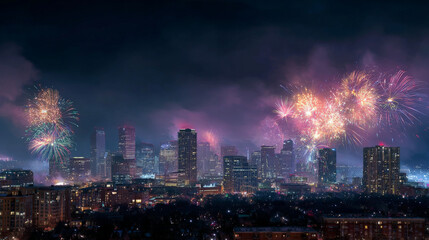 Obraz premium fireworks over water