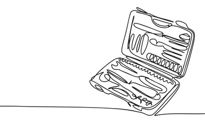 Obraz premium Line Art Toolkit. Vector Illustration