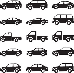 cars icons set