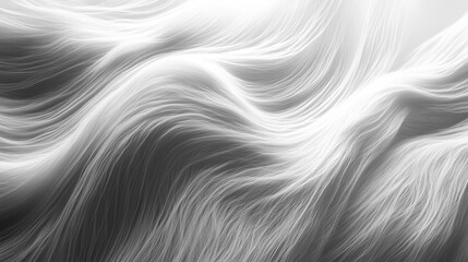 Abstract fur wave, animal hair forming smooth organic flowing curves, fine strands visible