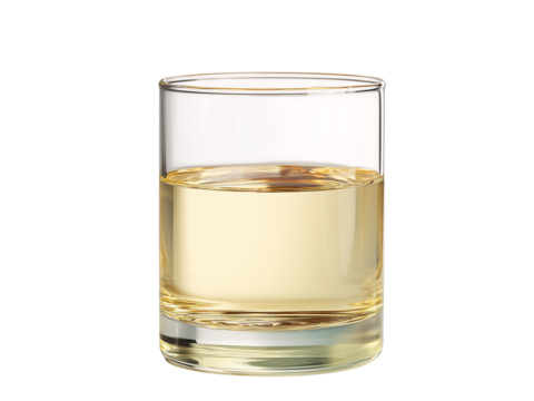 A short glass with clear water liquid isolated on transparent background png