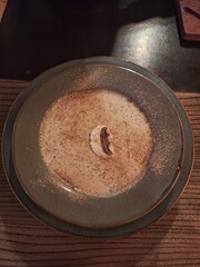 mushroom cream soup in the cafe