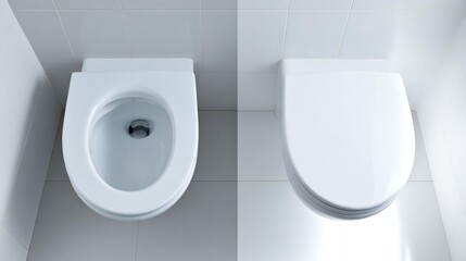 Fototapeta premium Before and After Toilet Cleaning Transformation