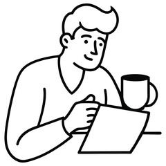 chef with a cup of coffee