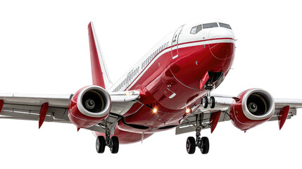 Red Airplane in Flight: The red airplane soars through the sky, its sleek design catching the eye, capturing a moment of pure aviation elegance.