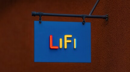 Colorful Lifi Sign Hanging on the Exterior Wall of a Building