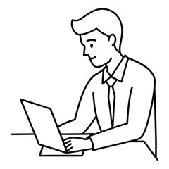 businessman working on laptop