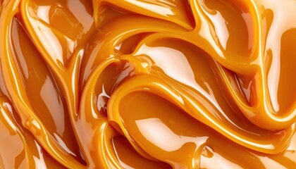 Closeup View Of Melted Caramel Sauce Texture