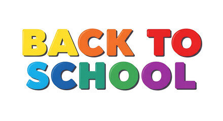 Naklejka premium Colorful back to school text with bold letters