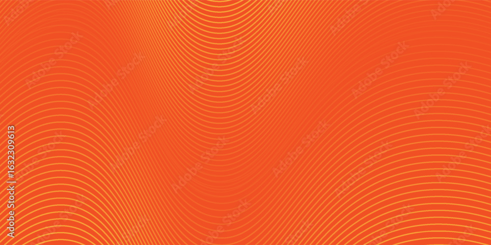 Poster vector abstract background with dynamic orange waves, lines and particles. vector