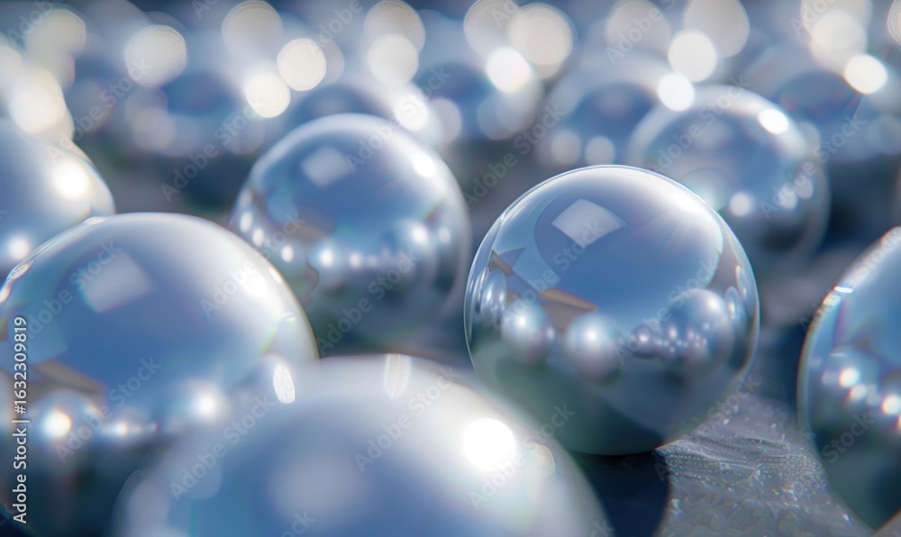 Poster abstract metallic spheres surface macro close up background texture design