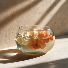 Orange and white flowers in warm shadows for cozy nurturing wellness