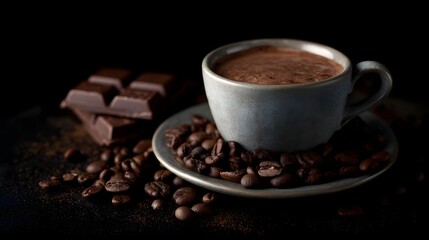 Fototapeta premium Rich aroma of coffee and dark chocolate