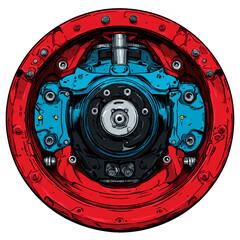 Red brake vector illustration 