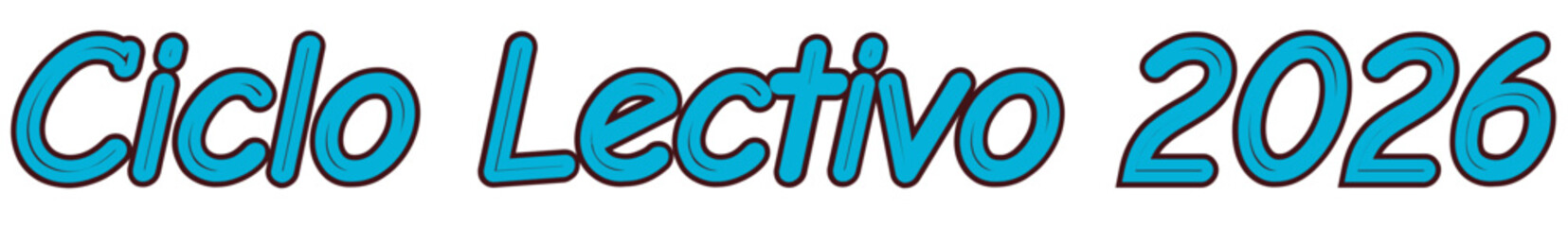 ciclo lectivo 2026 fondo transparente, letras en castellano