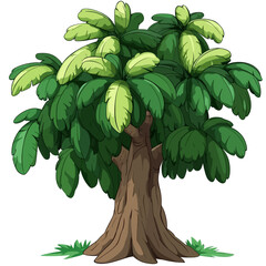 Breadfruit tree vector illustration 