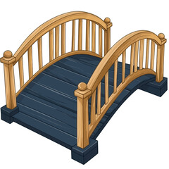 Wooden bridge isolated 