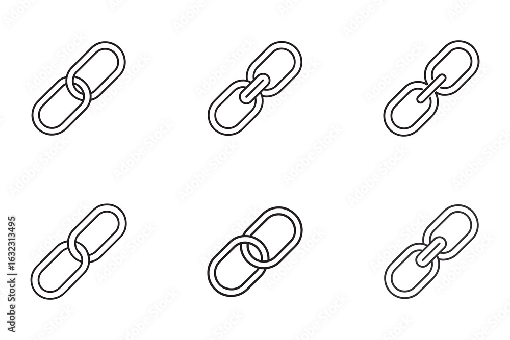 Poster simple chain link vector illustration for connection concepts and design elements on white backgroun