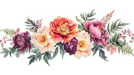 Obraz premium Vibrant floral arrangement studio digital art bright background close-up botanical beauty