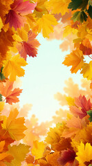 Obraz premium autumn background with maple leaves