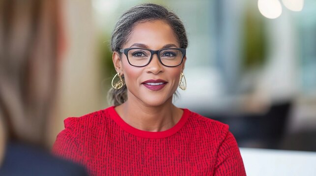 black female mentor providing valuable guidance to mentee in a modern office setting during a professional development session