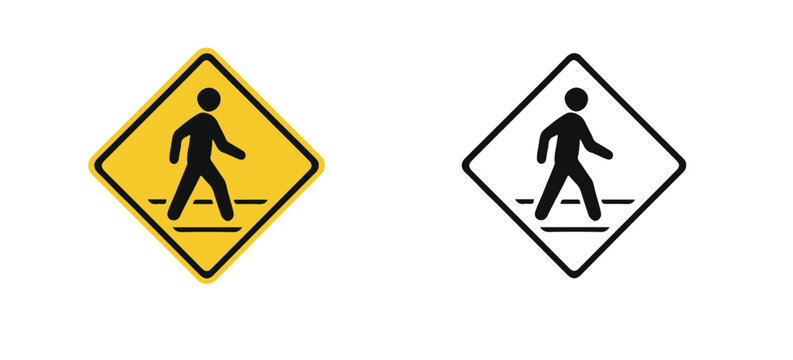 pedestring crossing sing vector illustration 