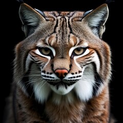 Close-up bobcat portrait