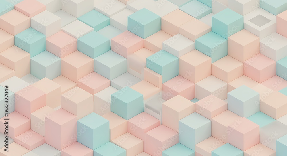 Aufkleber colorful cubic blocks create an abstract geometric pattern with a modern business concept