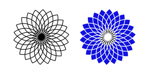 beautiful flower vector icon white on background