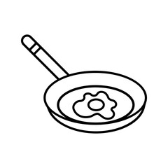  is frying eggs white on background