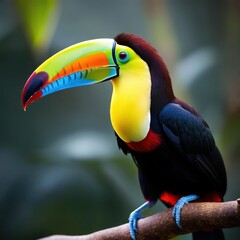 Naklejka premium Vibrant toucan perched on a branch
