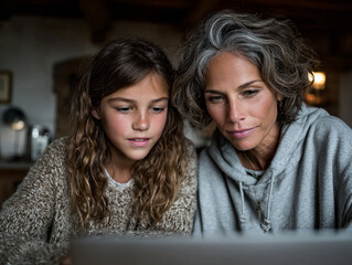 An AI companion assisting a neurodivergent teen to focus during virtual class