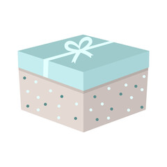 Festive gift box with a bow. Vector illustration.