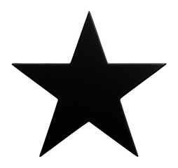 Obraz premium Black five-pointed star silhouette on transparent background.