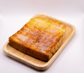 Butter Sweetened Condensed Milk and Sugar on Toast. 