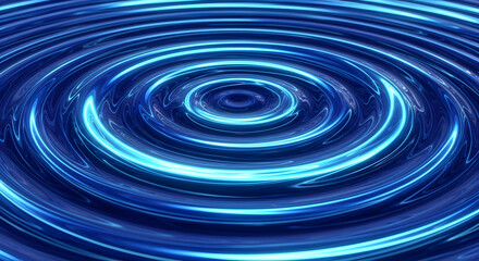 Vibrant Blue Luminous Ripples Forming a Hypnotic Energy Vortex.