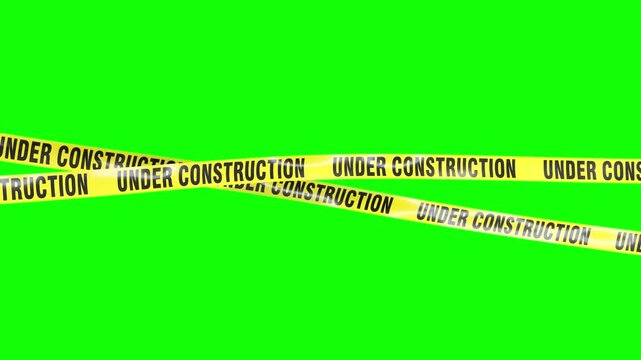 Under construction tapes 3d green screen
