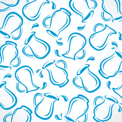 Milk background, pattern set. Collection icons milk. Vector