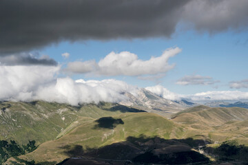 sea breeze clouds over Campo Imperatore upland, L'Aquila, Italy