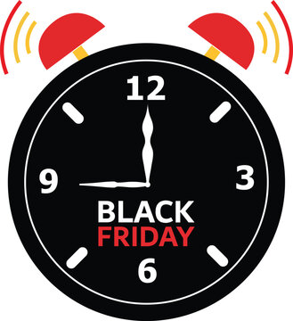 Black Friday Shopping Event Countdown Alarm Ringing Notification Announcement