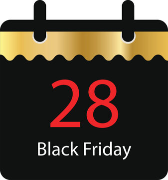 Black Friday Shopping Deals Calendar Date Twenty Eight Celebration Event Savings