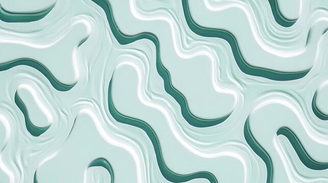 Sculpted Mint Green and Teal Waves with 3D Relief