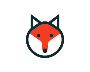 Minimalist Fox Head Vector Icon Design