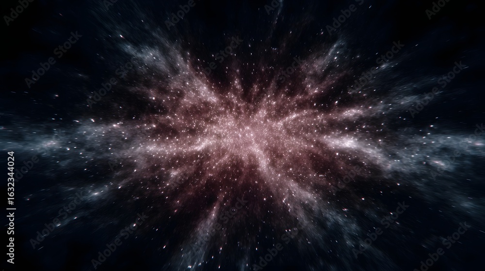 Poster explosive cosmic energy burst with dynamic light patterns