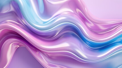 Smooth Waves of Iridescent Fabric in Soft Pastel Colors
