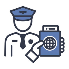 Passport Control Security Check Icon Minimalist Design