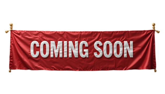 Red Coming Soon Banner Isolated.