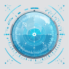 Fototapeta premium Digital blue spiral wheel design for futuristic business and technology concepts