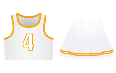 White cheerleader uniform. vector illustration	