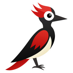 vector illustration of a red bird